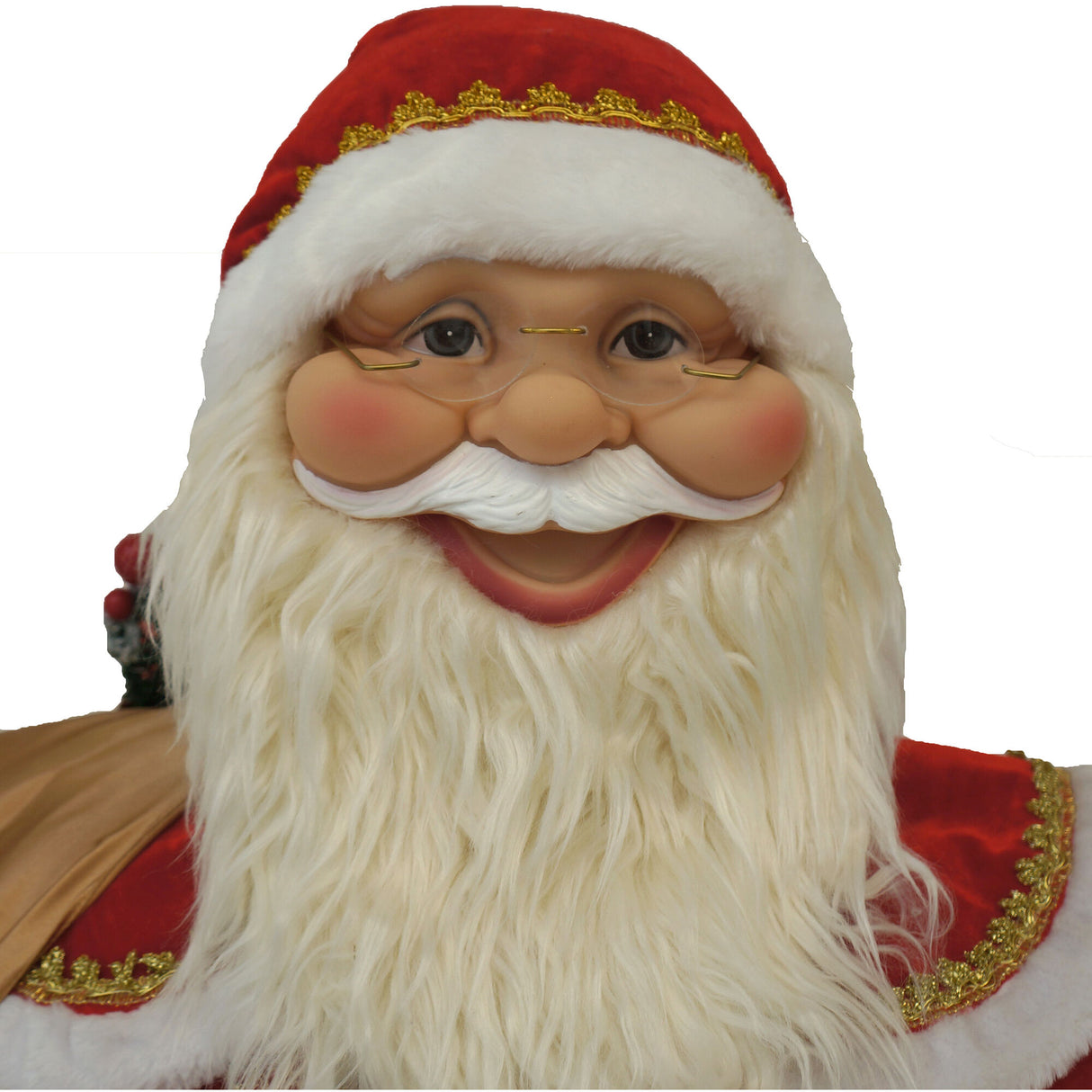 58-in. Dancing Santa Claus Animatronic with Gift Sack and Teddy Bear