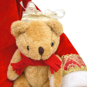 58-in. Dancing Santa Claus Animatronic with Gift Sack and Teddy Bear