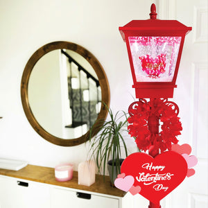 70-In. Musical Snowy Valentine's Day Street Lamp Lantern