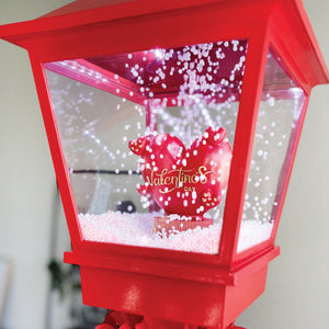 70-In. Musical Snowy Valentine's Day Street Lamp Lantern