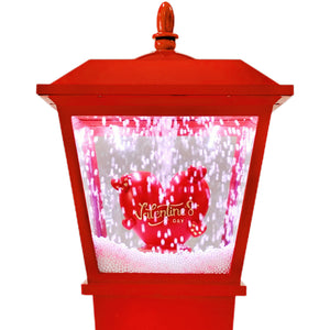 70-In. Musical Snowy Valentine's Day Street Lamp Lantern