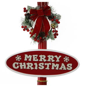 Fraser Hill Farm 69-in Musical Snow Globe Christmas Lamp Post in Red