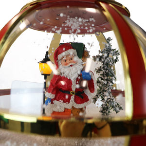 Fraser Hill Farm 69-in Musical Snow Globe Christmas Lamp Post in Red