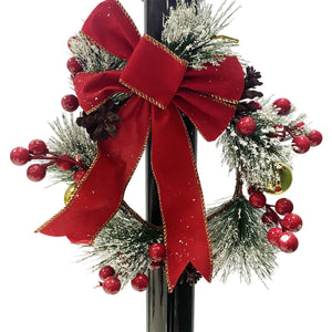 71-in. Musical Snowy Christmas Street Lamp in Black