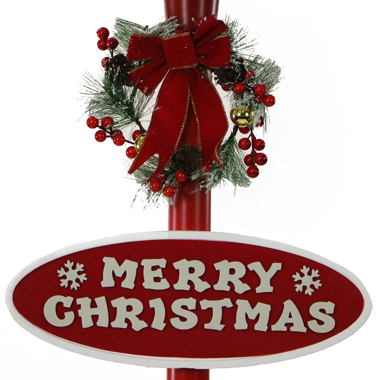 Fraser Hill Farm 71-in Musical Snowy Christmas Lantern in Red