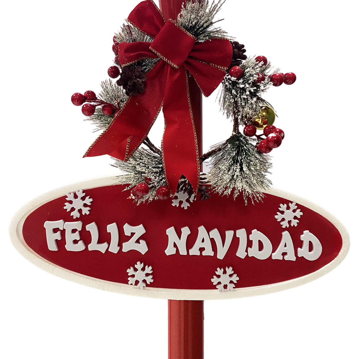 Fraser Hill Farm 71-in Musical Snowy Christmas Lantern Red