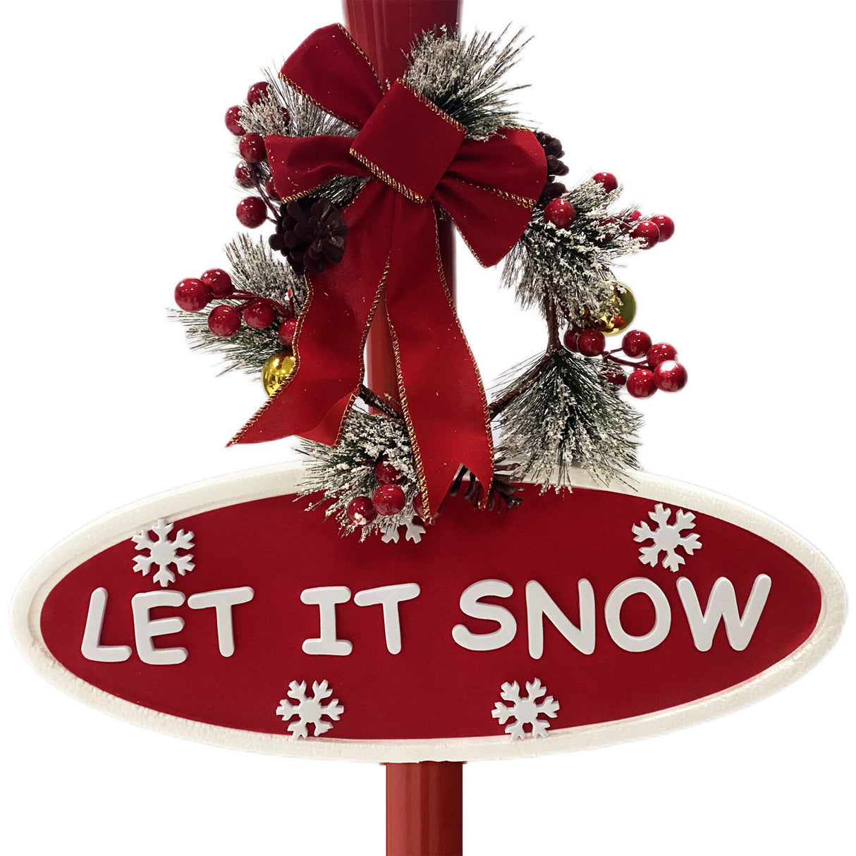 Fraser Hill Farm 71-in Musical Snowy Christmas Lantern Red