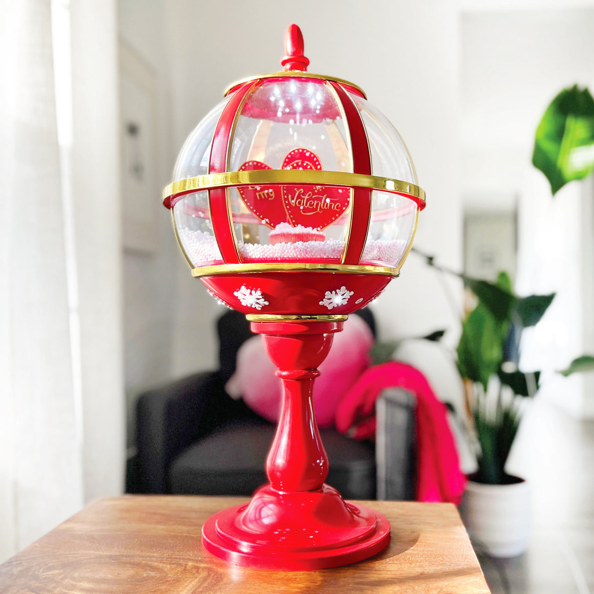 23-In. Musical Snowy Tabletop Valentine's Day Lantern