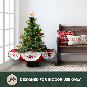 29-in. Musical Prelit Snowing Tree with Red Umbrella Base