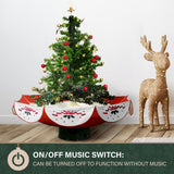 29-in. Musical Prelit Snowing Tree with Red Umbrella Base