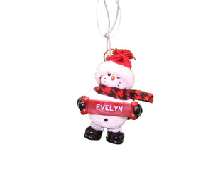 Cozy Snowman Ornament (Letters A - F) -