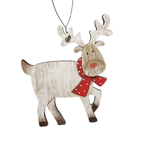 Rustic Wooden Reindeer Ornament -