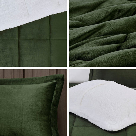 Full/queen plush to sherpa down alternative comforter set - Tuesday Morning - Quilts & Comforters