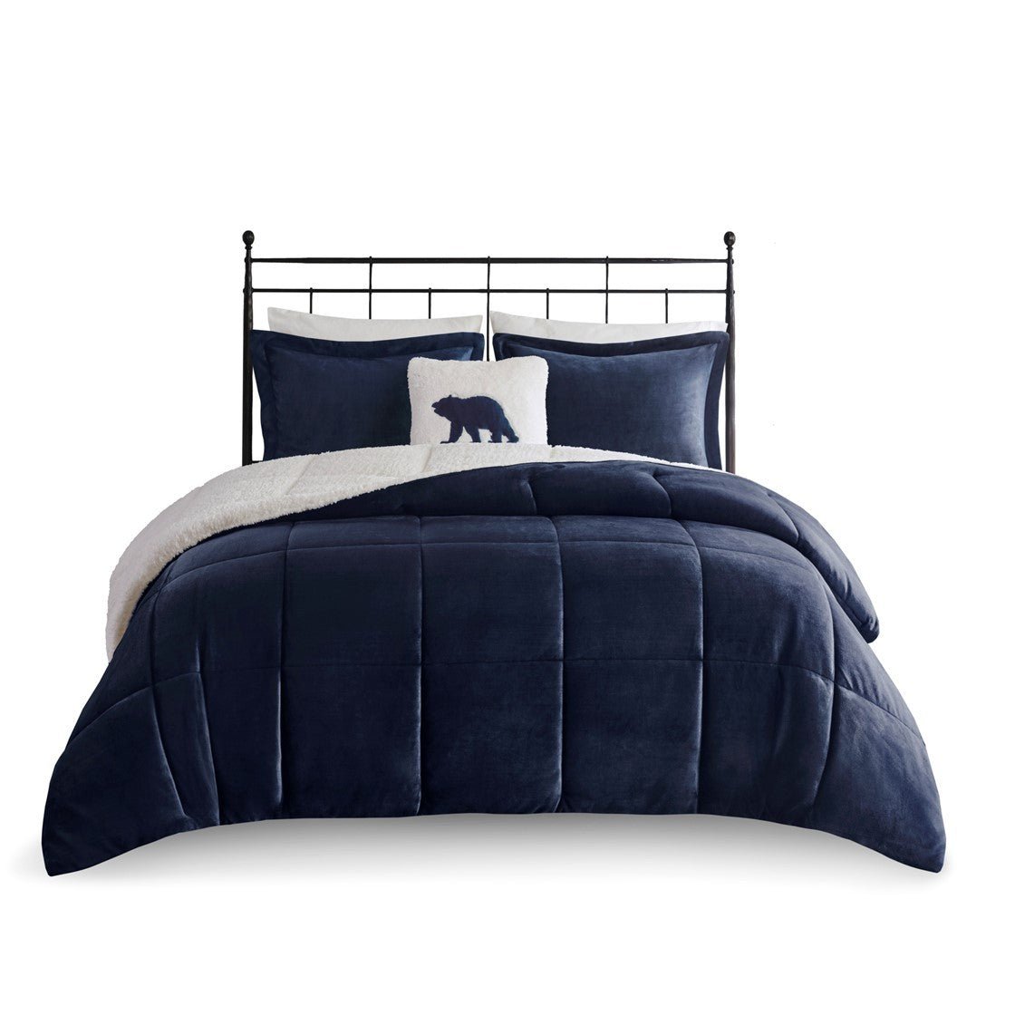 Full/queen plush to sherpa down alternative comforter set - Tuesday Morning - Quilts & Comforters