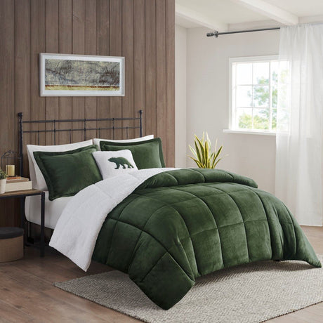 Full/queen-plush-to-sherpa-down-alternative-comforter-set-Quilts-&-Comforters