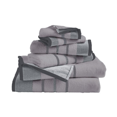 Decorative cotton stripe bath towel set - noelle collection
