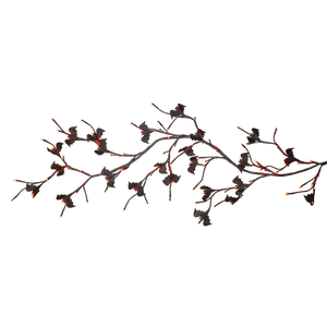 Orange Lighted Halloween Black Garland