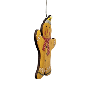 Gingerbread Man Ornament in Snow Hat