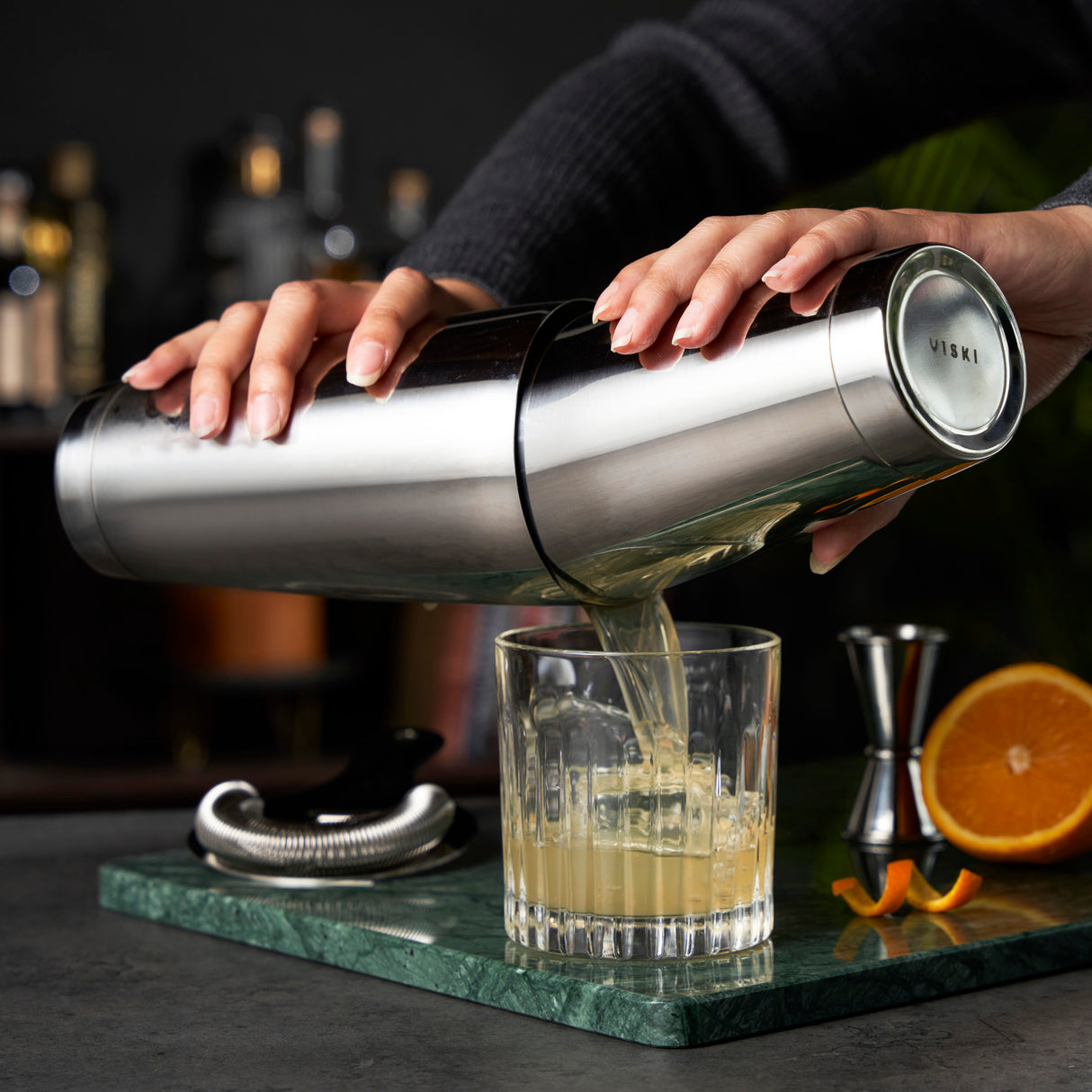 2-piece harrison shaker tin set in stainless steel viski®