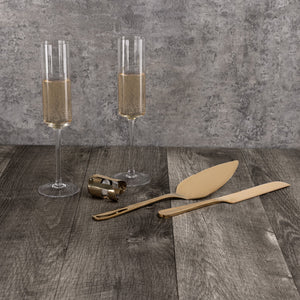 Arbane Champagne Glass Set with Cake Knife