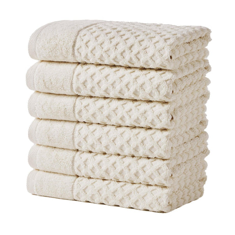 Cotton diamond waffle weave bath towel set - grayson collection