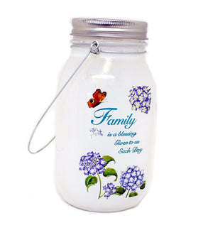 7 Inch Lighted Frosted Glass Jar -