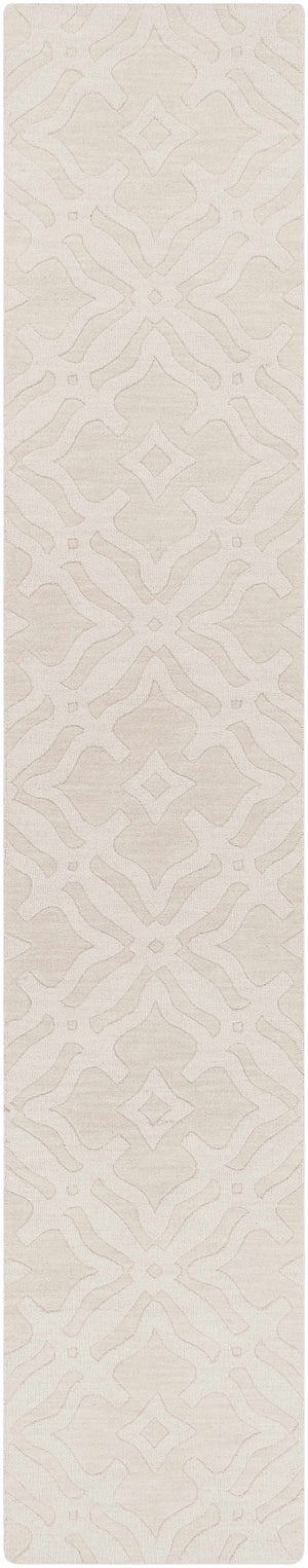 Fyffe Embossed Beige Wool Area Rug