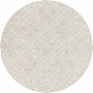 Fyffe Embossed Beige Wool Area Rug