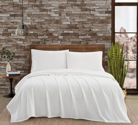 FRYE-Cotton-Linen-Blend-White-2-Piece-Twin-Sheet-Set-Bed-Sheets