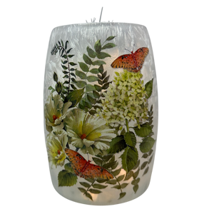 Flutters and Flowers - Lighted 5.5 Inch Vase