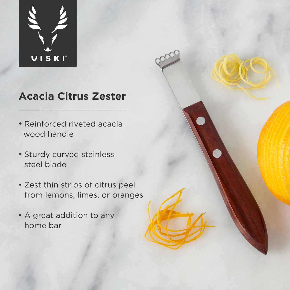 Acacia citrus zester by viski®