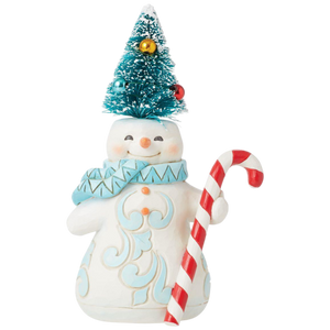 Snowman with Sisal Tree Hat Figurine