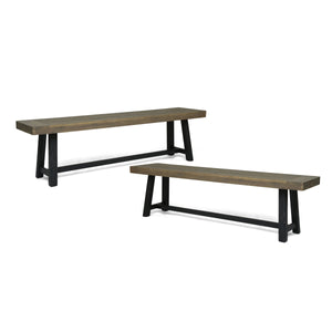 Acacia Outdoor Bench in Sandblast Finish