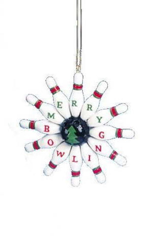 Classic Blue Collar Game Ornament - Bowling