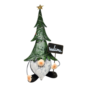 Lighted Metal Gnome Figurine -