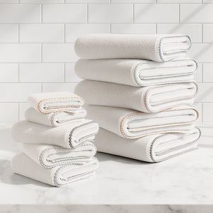 Cotton Border-Stitched 6-Piece Towel Set - Valery Collection