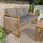 Gable 3 - seat mid - century modern roped acacia wood outdoor sofa with cushions - Tuesday Morning - Outdoor Chairs
