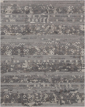 Galchutt Embossed Gray Premium Viscose&Wool Rug - Clearance