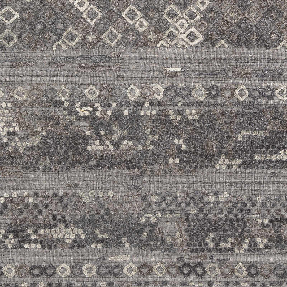 Galchutt Embossed Gray Premium Viscose&Wool Rug - Clearance