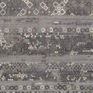 Galchutt Embossed Gray Premium Viscose&Wool Rug - Clearance