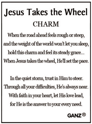 Jesus Takes the Wheel Charm