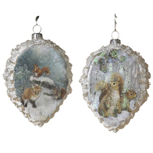 Glass Frosted Pinecone Ornament -