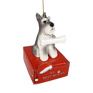Cropped Schnauzer with Bone Ornament