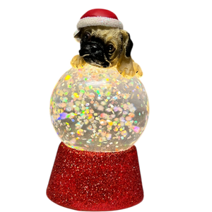 Lighted Pug Snowglobe
