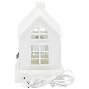 Lighted Swirl House with Trees & Wreath