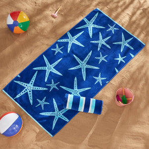 Cotton Velour Beach Towels 2-Pack - Maui Collection