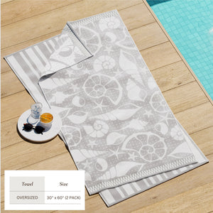 Cotton Velour Beach Towels 2-Pack - Maui Collection
