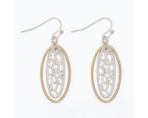 Two-Tone Open Drop Silhouette Earrings
