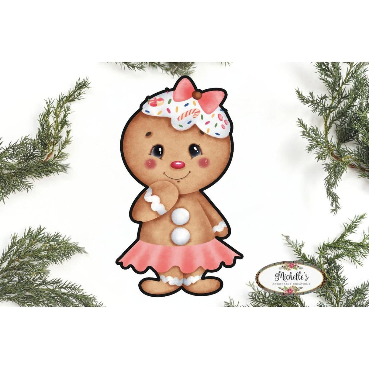 Gingerbread Girl Sweet Shoppe Sign GBG1- Wreath Enhancement