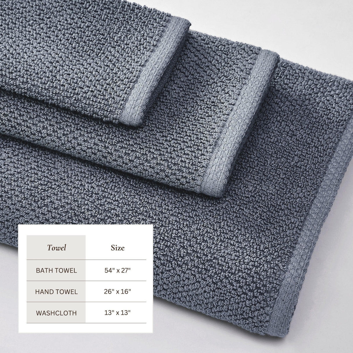 Cotton textured bath towel set - acacia collection